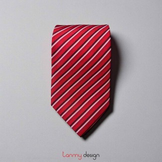 Silk tie- red line pattern ( different designs )